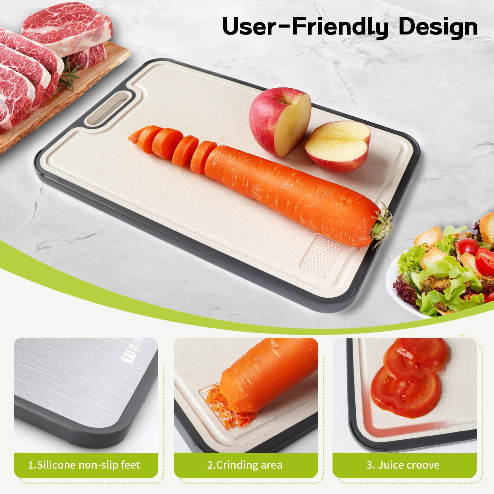 Mivndeeopu meat side optimized for safer handling and slicing.