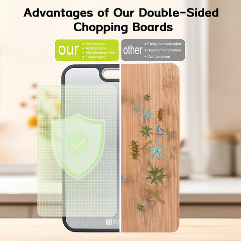 Mivndeeopu non-porous titanium surface promotes quick, safe cleanup.