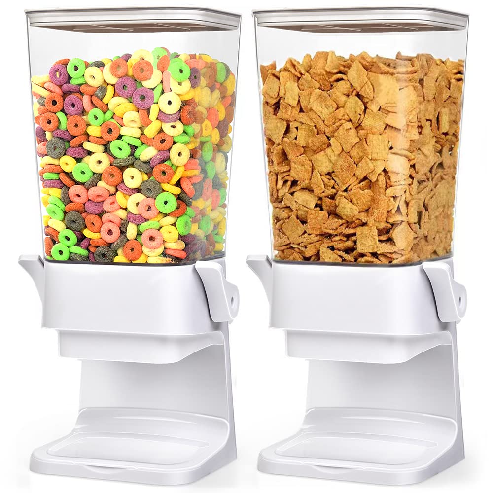 Mivvosakuki cereal dispenser top view showing dual 5.5 qt containers for pantry organization.
