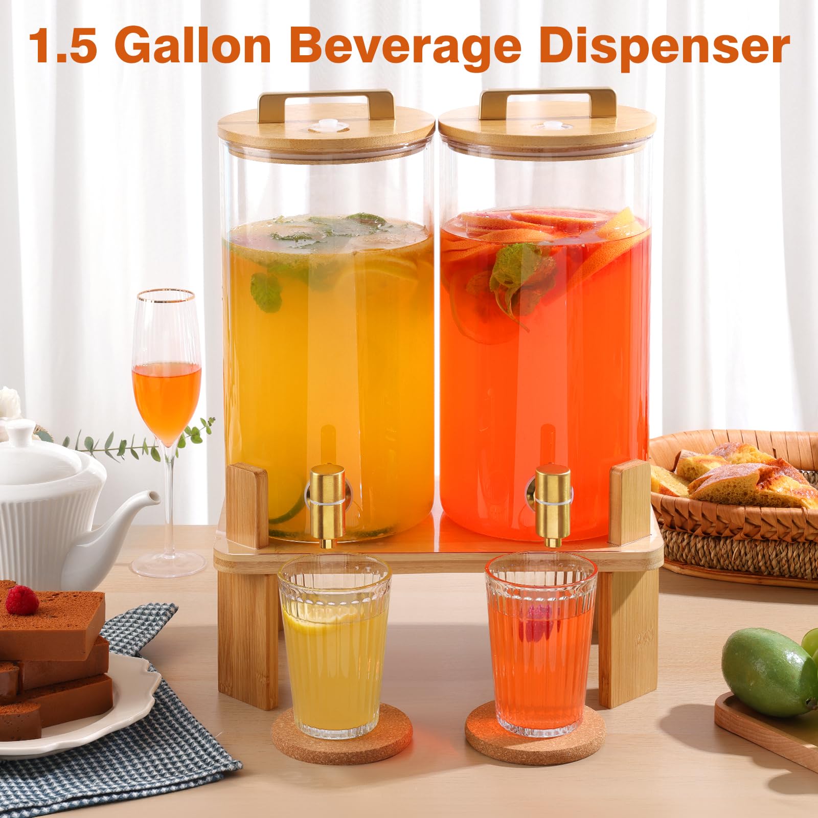 MIWUYI glass dispenser is top-rack dishwasher safe for easy cleaning.