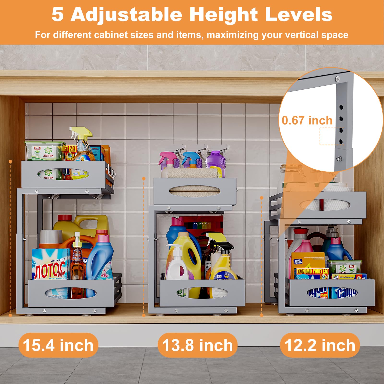 Mixeshop storage solution in kitchen or bathroom for tidy spaces.