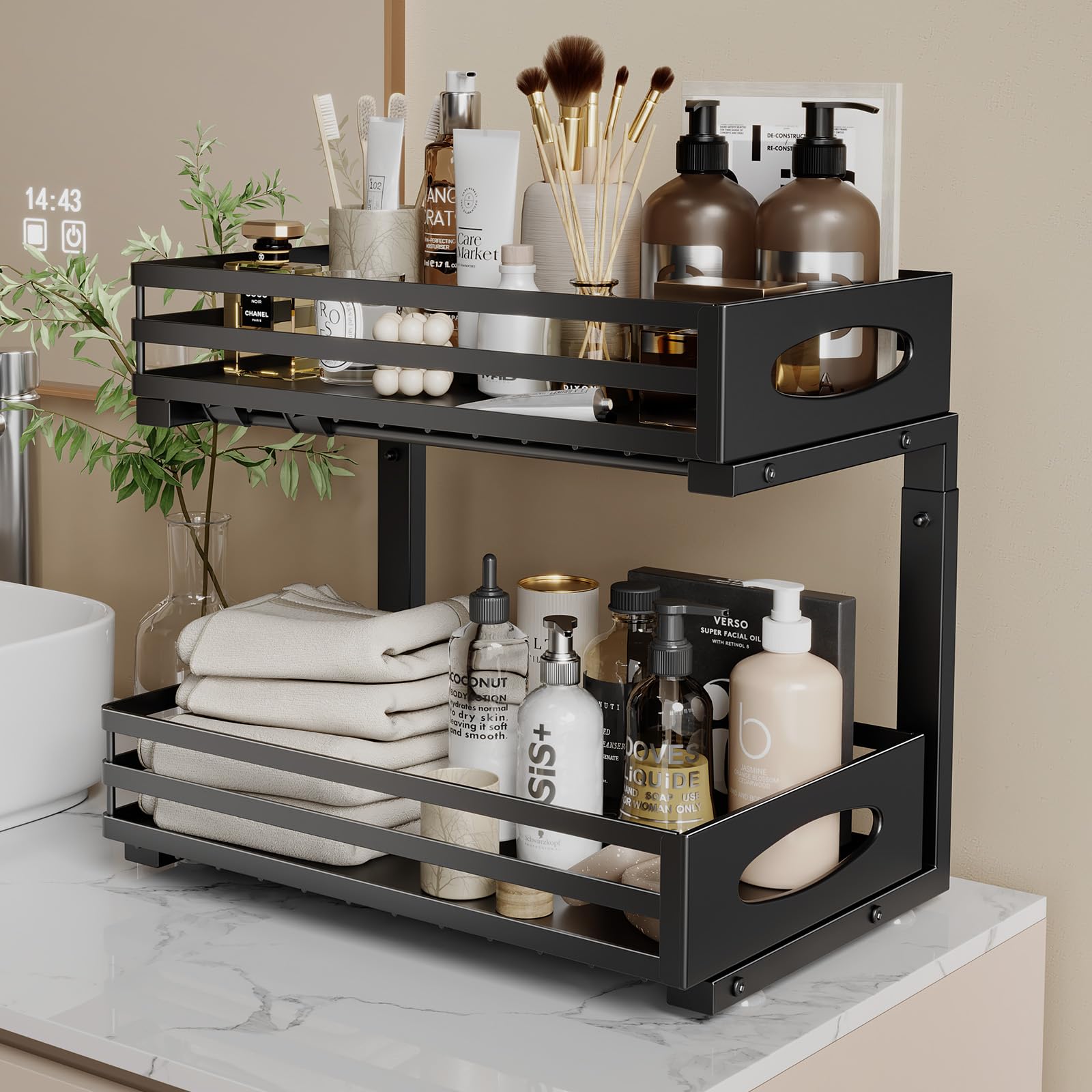 Mixeshop under-sink organizer anti-rust-finish resists moisture in damp spaces