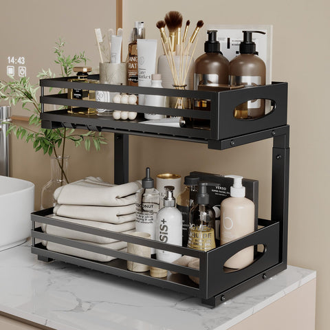 Mixeshop under-sink organizer anti-rust-finish resists moisture in damp spaces