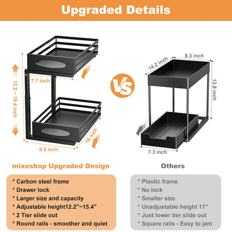 Mixeshop under-sink organizer kitchen-use stores cleaners and supplies neatly in one spot