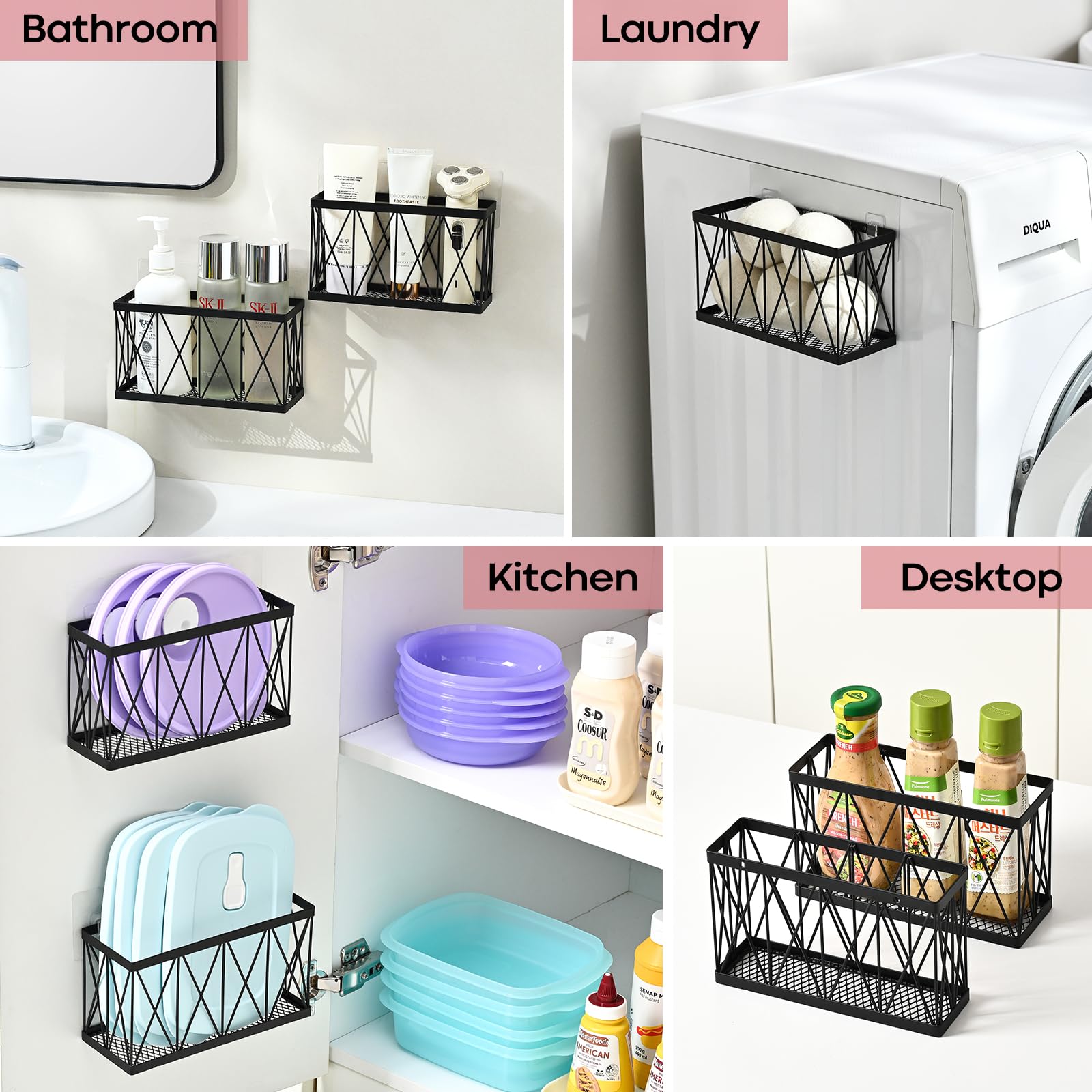 MIXISAV versatile organizer works in kitchens or bathrooms for various essentials.