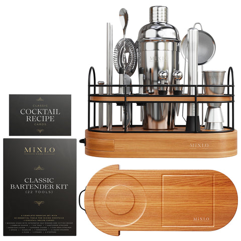MIXLO HOME brown bar cart accessories stand showcases organized tools