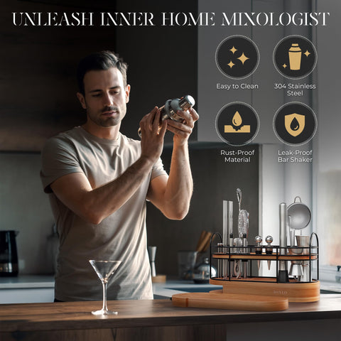 MIXLO HOME silver barware set adds elegant shimmer to any bar