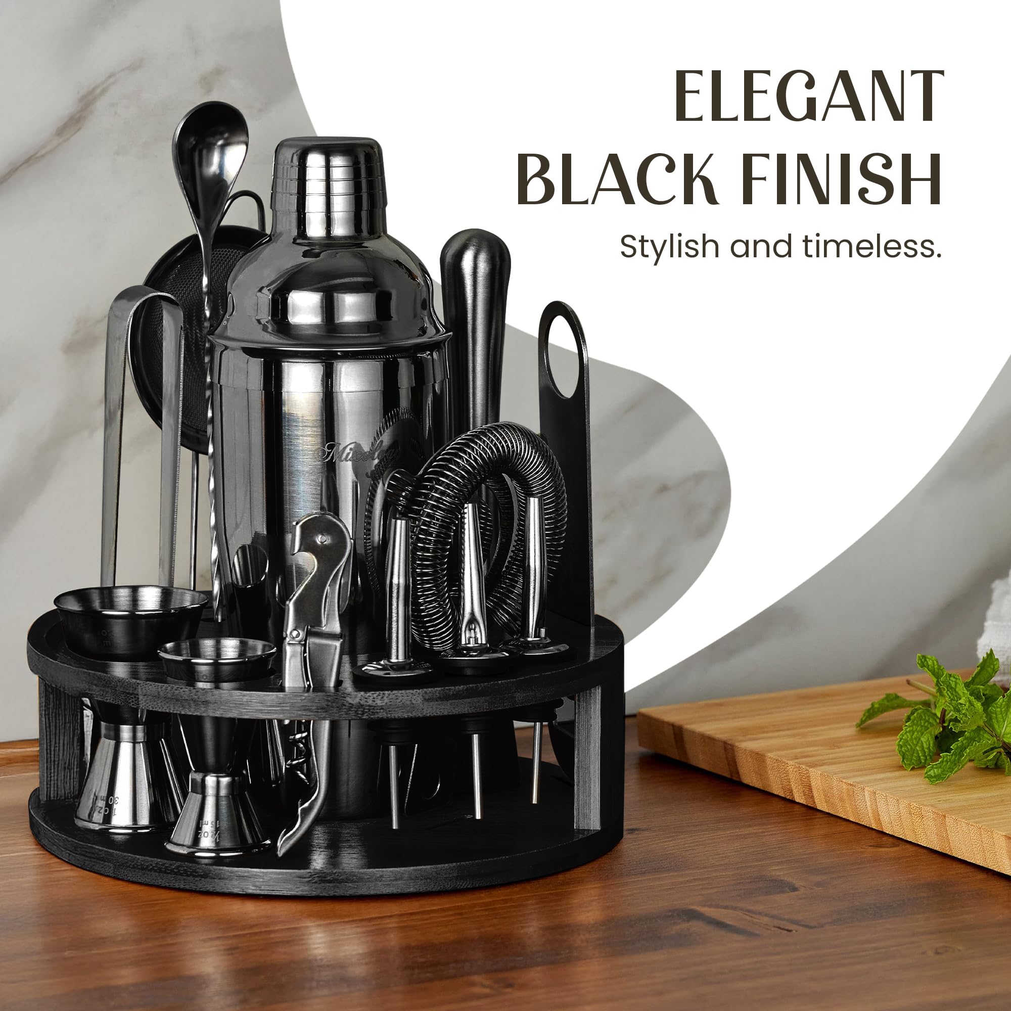 Mixology and Craft Bartender Kit three liquor pourers for controlled pours.