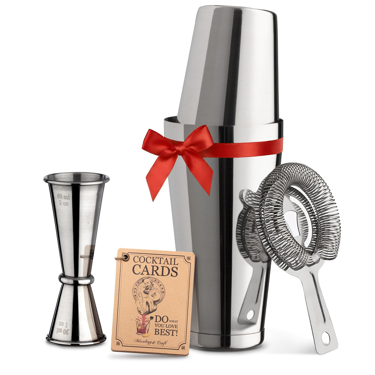 Mixology & Craft Boston Shaker Set with weighted tins for balanced shaking.