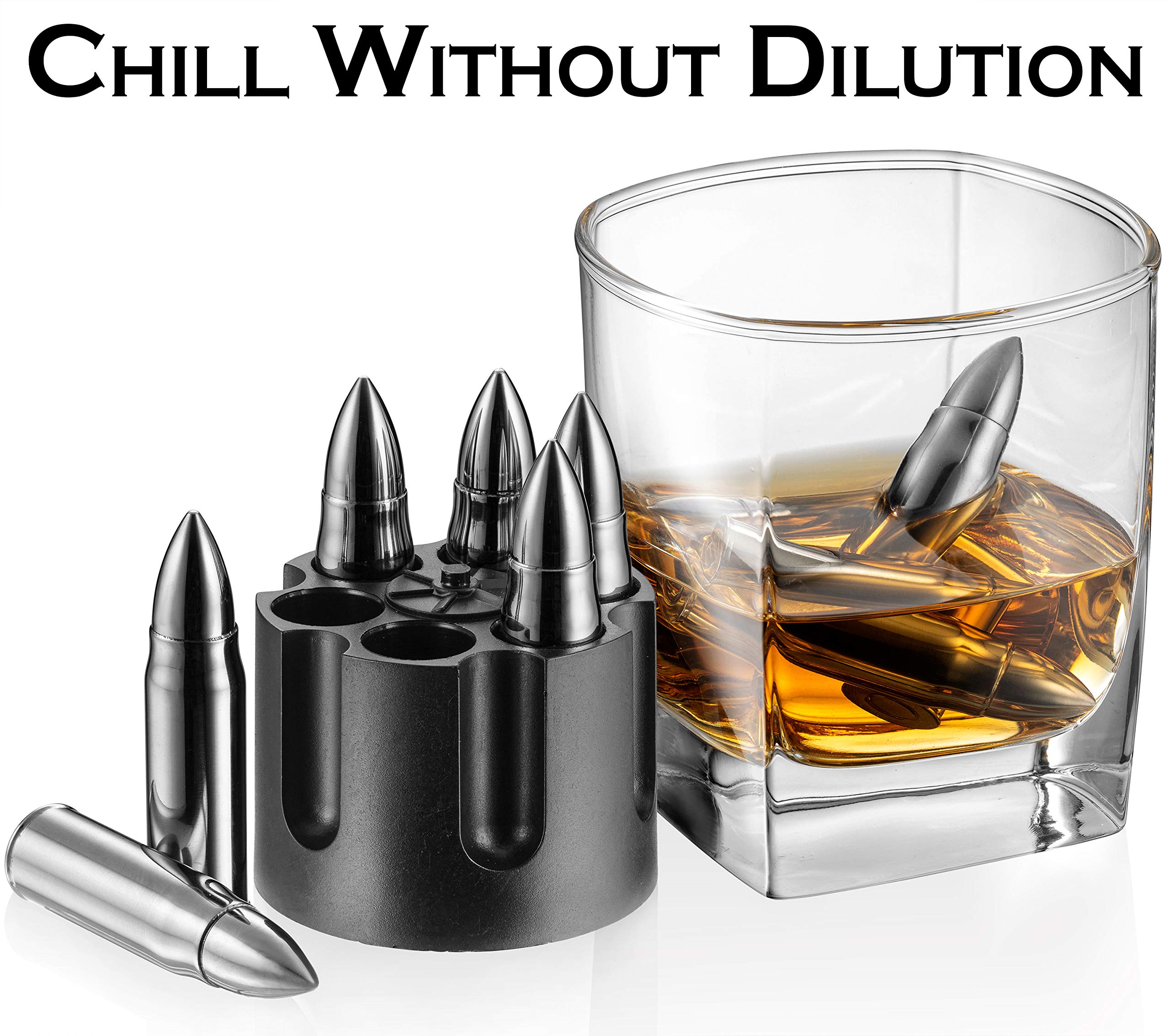 Mixology & Craft dishwasher-safe stainless steel whiskey stones resist rust and odors for easy cleanup