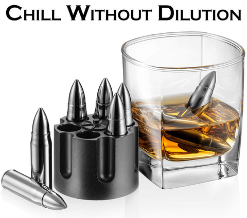 Mixology & Craft dishwasher-safe stainless steel whiskey stones resist rust and odors for easy cleanup