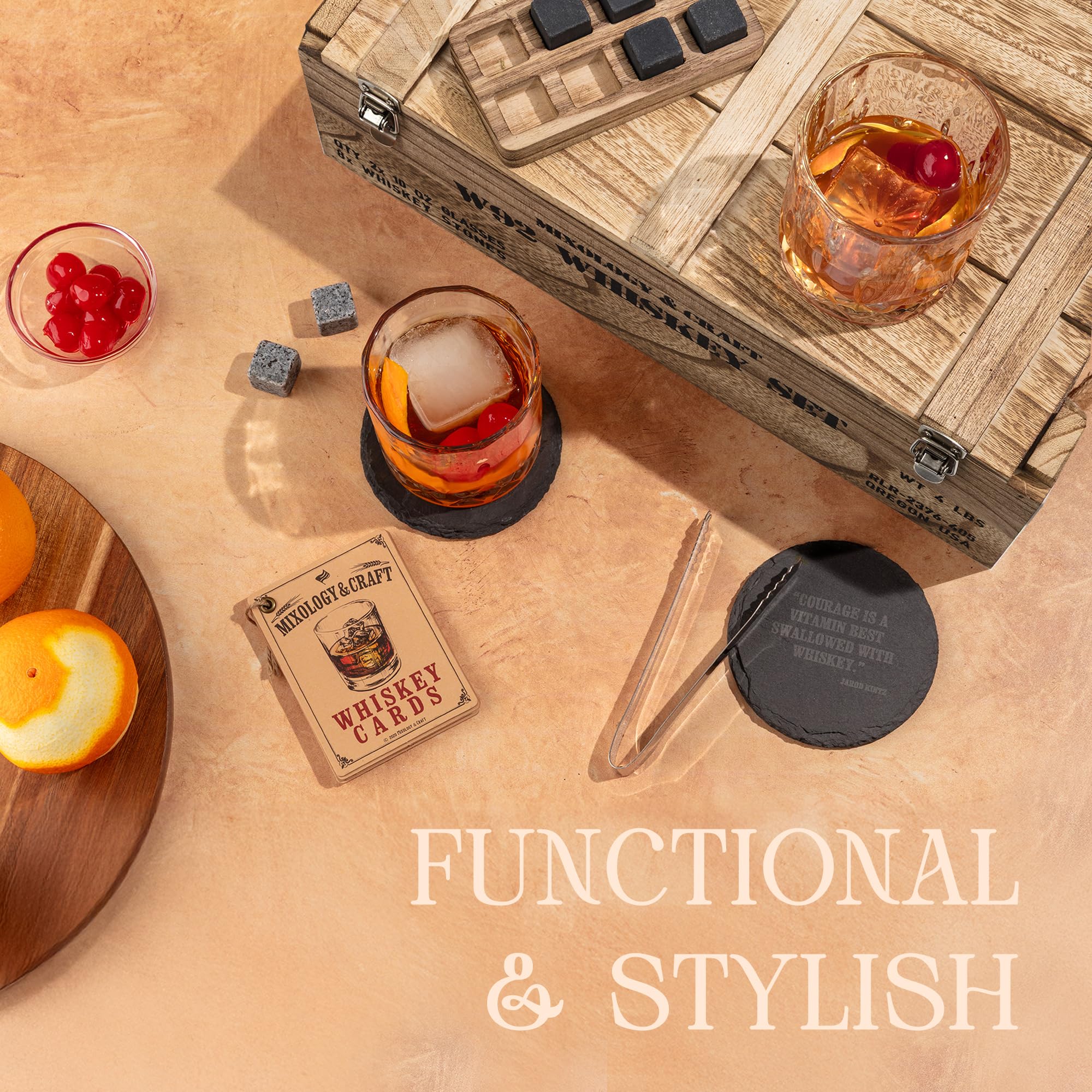 Mixology & Craft Grey Stone accents elevate home bar aesthetics.