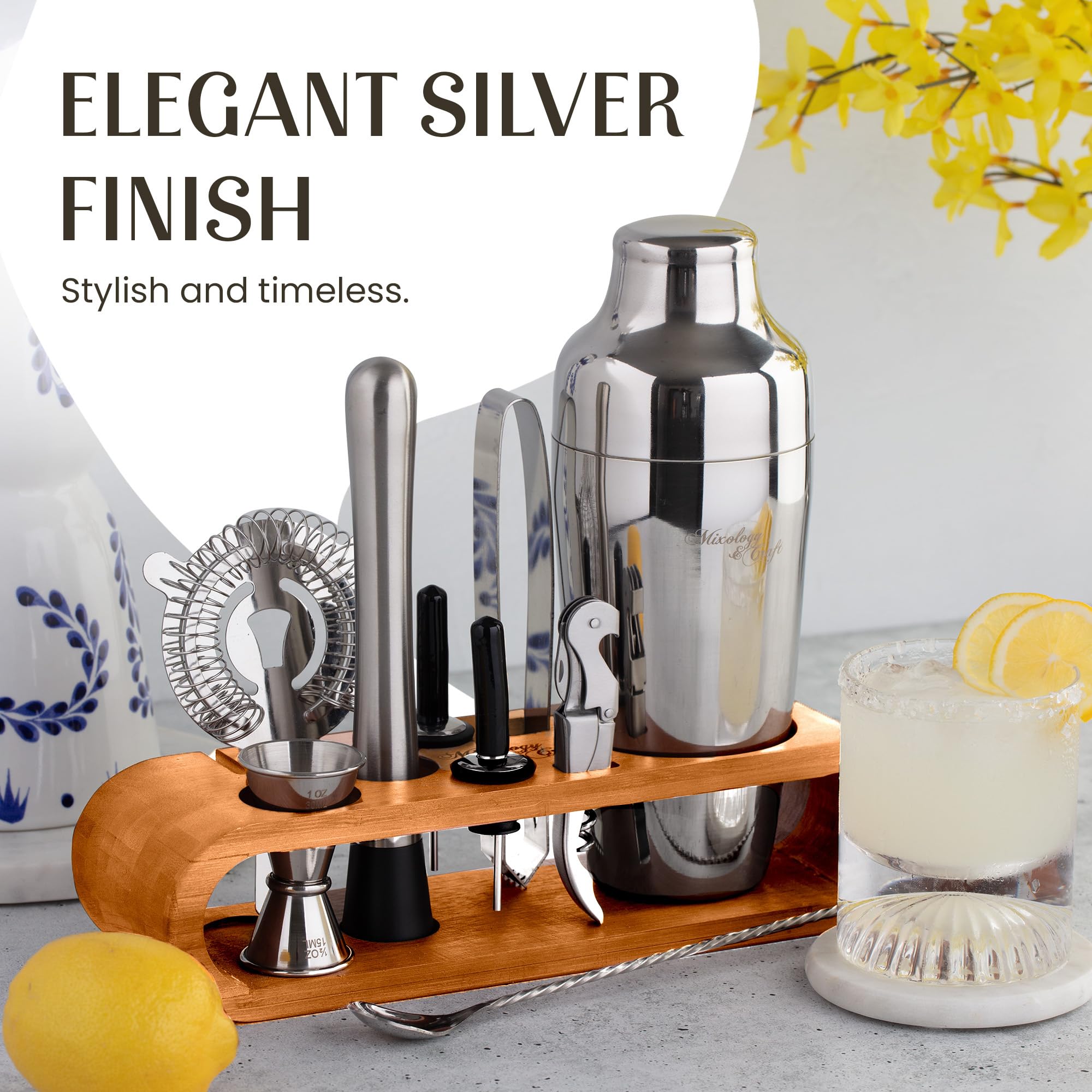 Mixology & Craft Hawthorne strainer keeps ice and pulp out of pours