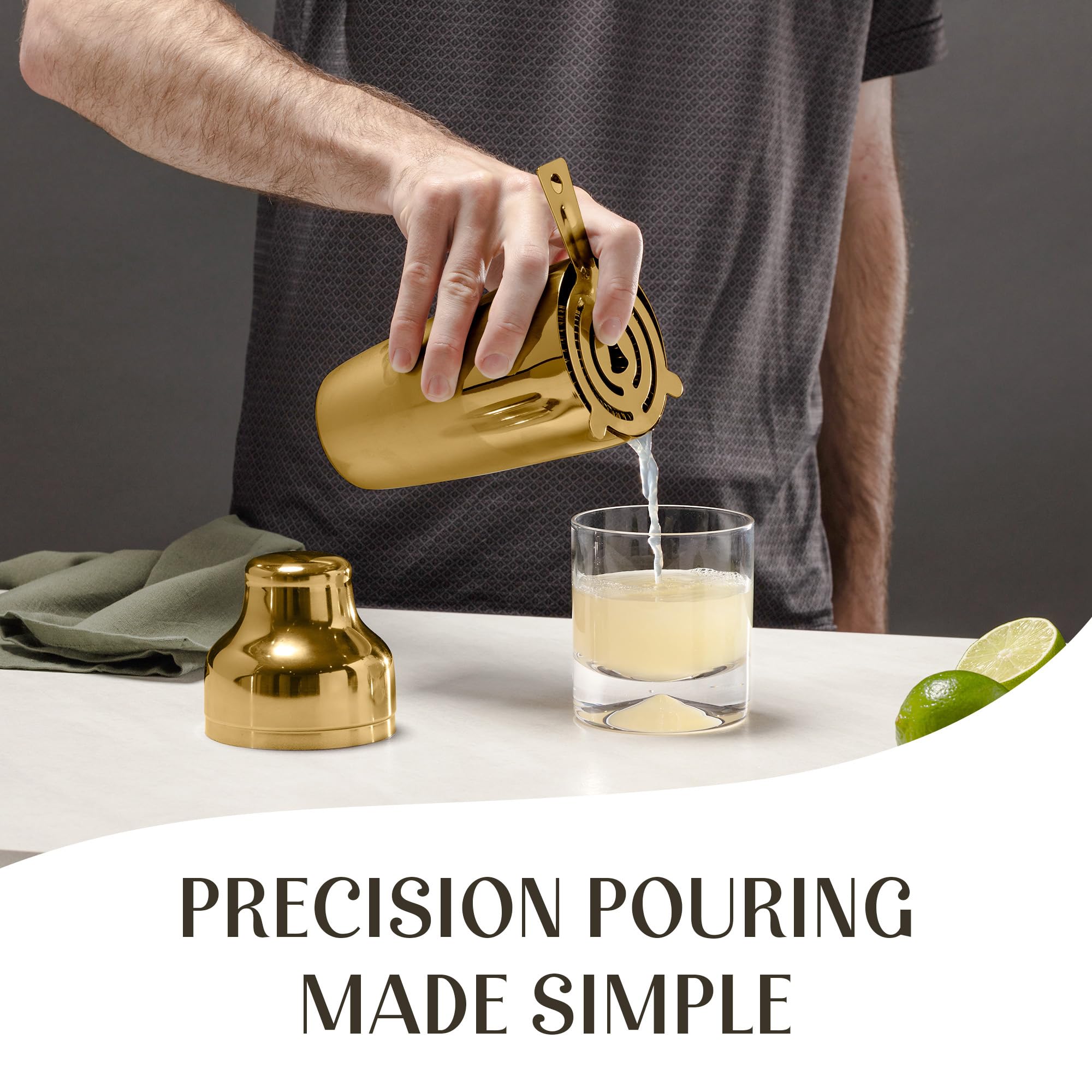 Mixology & Craft liquor pourers set for drip-free dispensing.