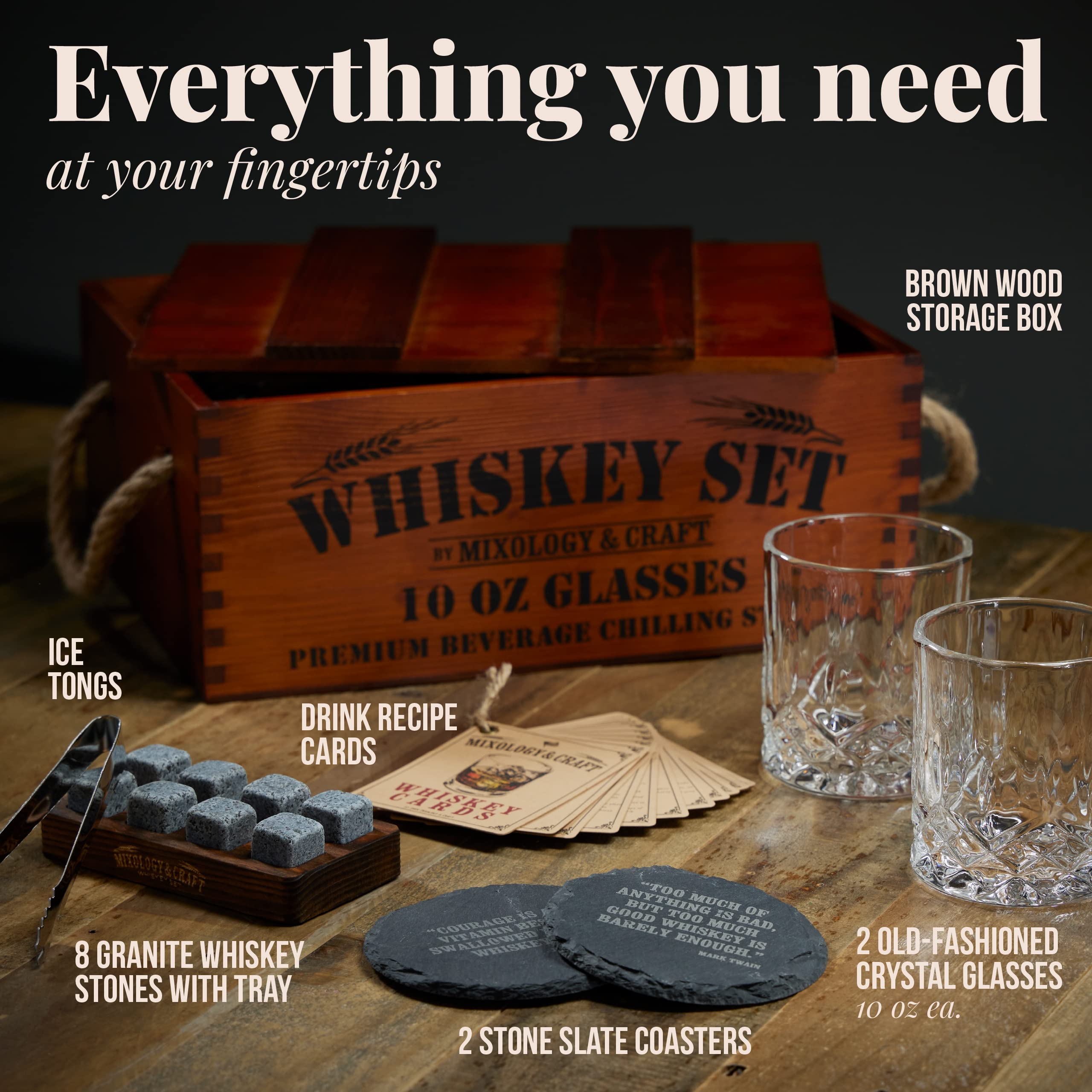 Mixology & Craft metal tongs for easy handling of stones and glassware.