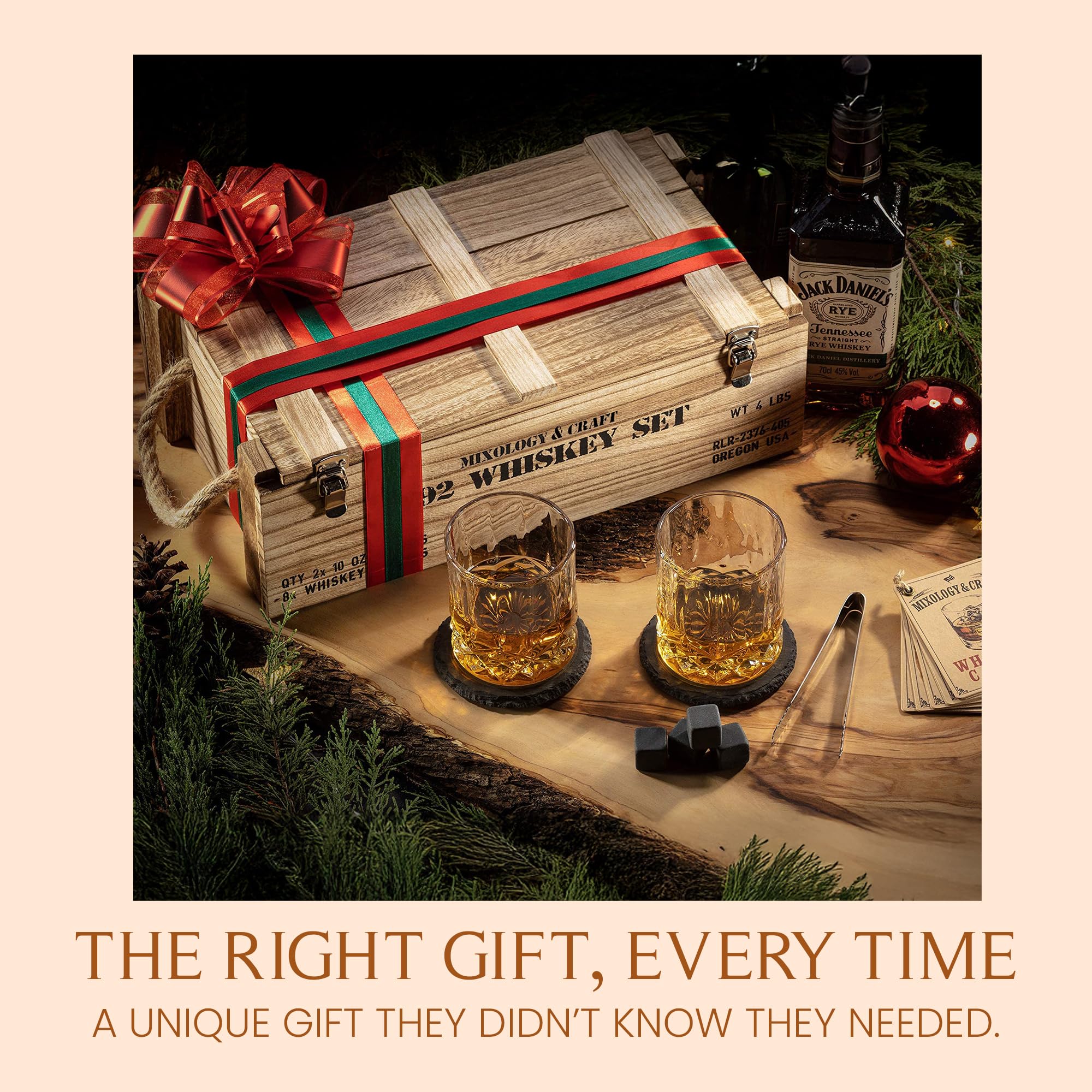 Mixology & Craft rustic wooden box for gifting and unboxing delight.