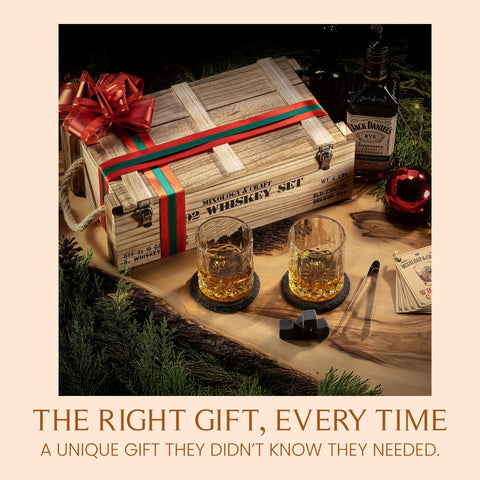 Mixology & Craft rustic wooden box for gifting and unboxing delight.