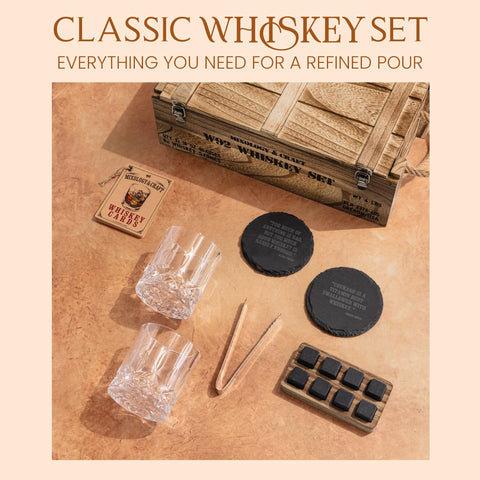 Mixology & Craft slate coasters pairing with whiskey glasses for stylish protection.