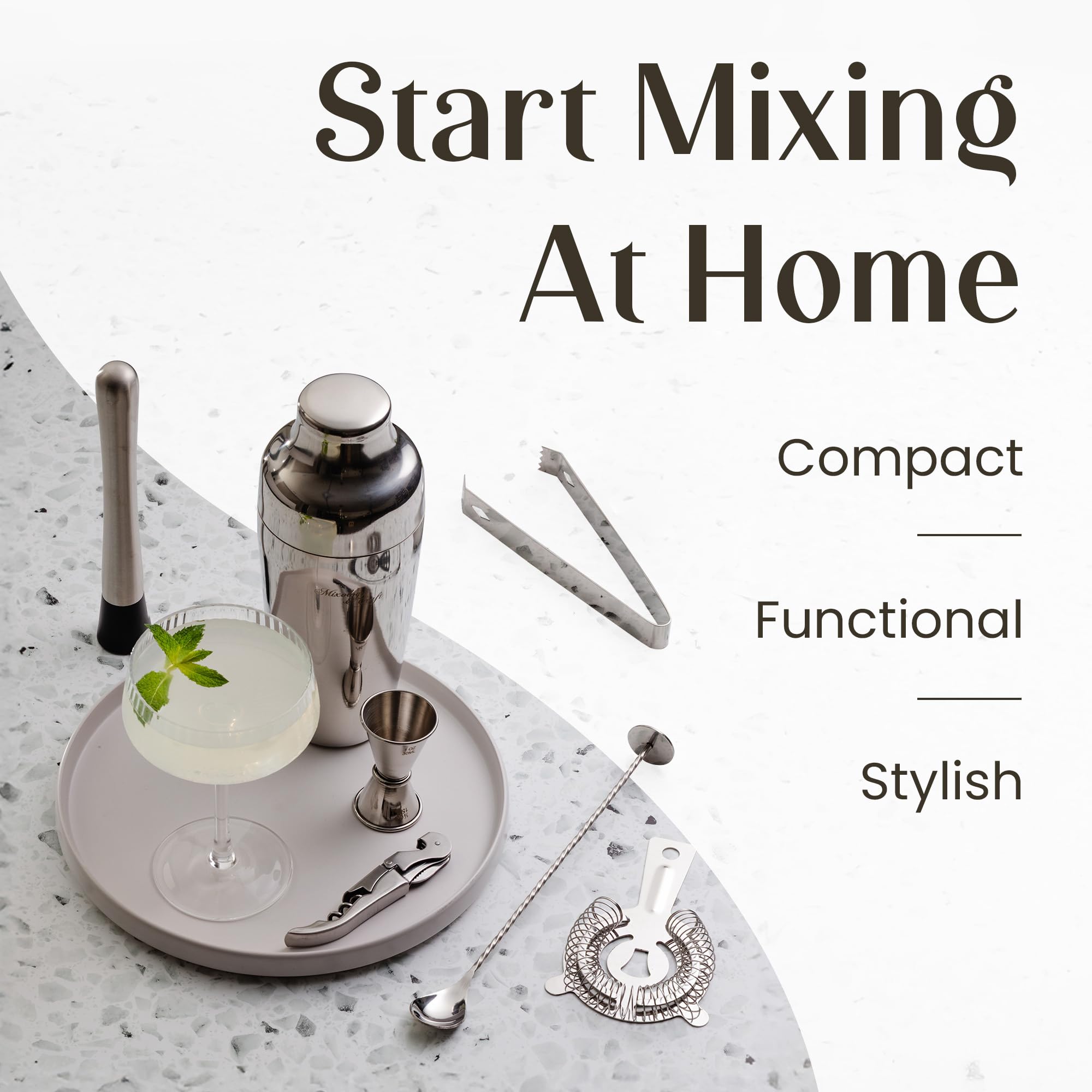 Mixology & Craft spiral bar spoon ideal for layered stirring and control