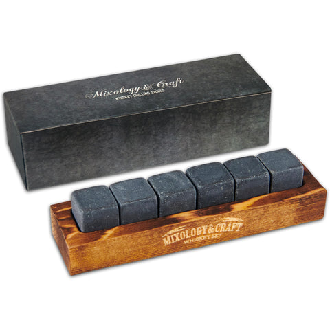 Mixology & Craft whiskey stones cube granite for perfectly chilled whiskey.
