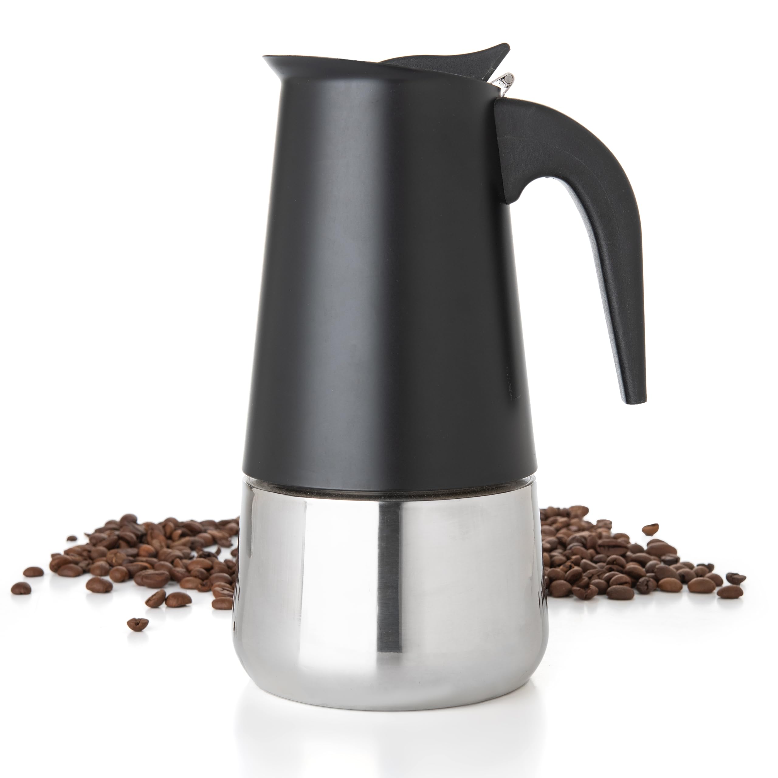 Mixpresso Black 9-Cup Greca stovetop pot for bold espresso at home or camp