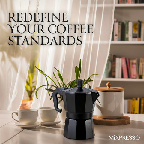 Mixpresso Camping espresso pot, perfect for outdoor coffee.