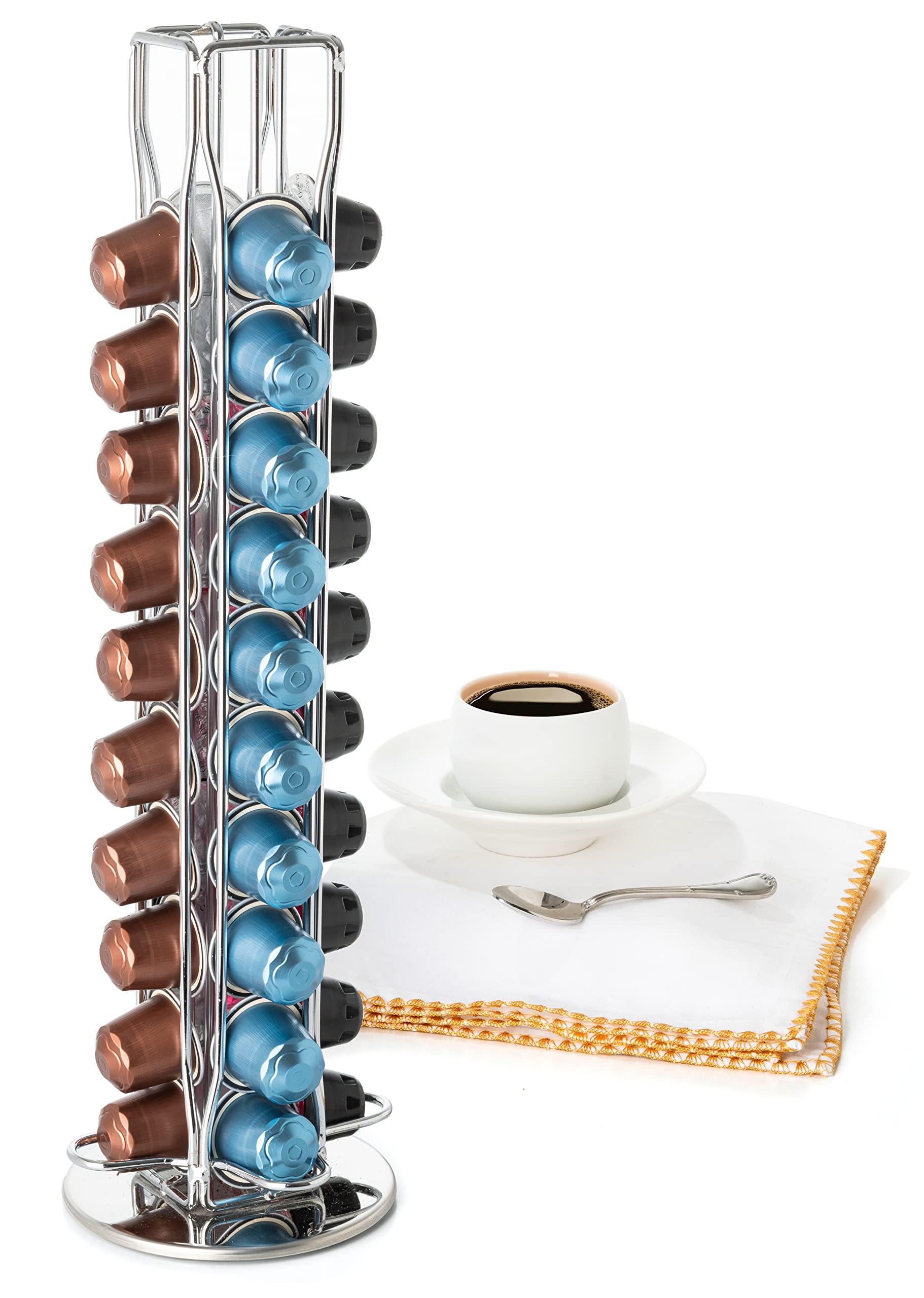 Mixpresso capsule carousel 360 rotation keeps capsules accessible on the counter.