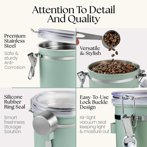 Mixpresso canister with clear lid lets you monitor freshness at a glance.