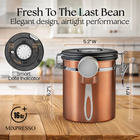 Close-up of CO2 valve on Mixpresso canister supports fresh flavors.