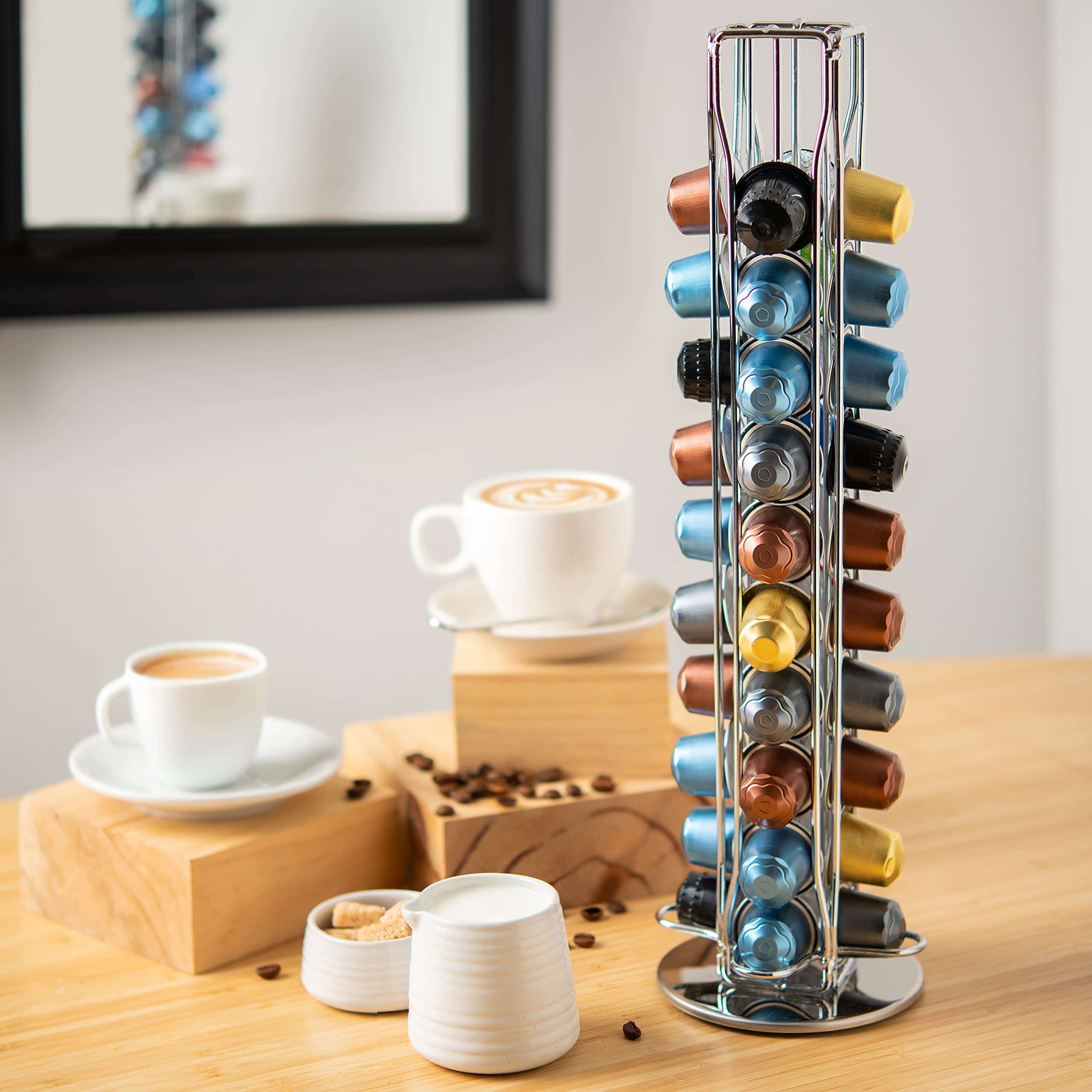 Mixpresso four-slot ten-capsules-each design keeps pods organized and accessible.