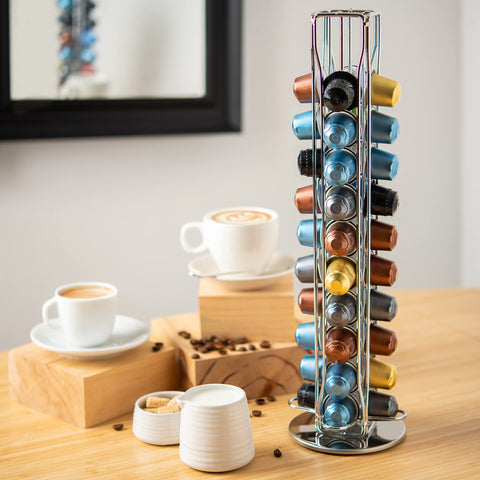 Mixpresso four-slot ten-capsules-each design keeps pods organized and accessible.