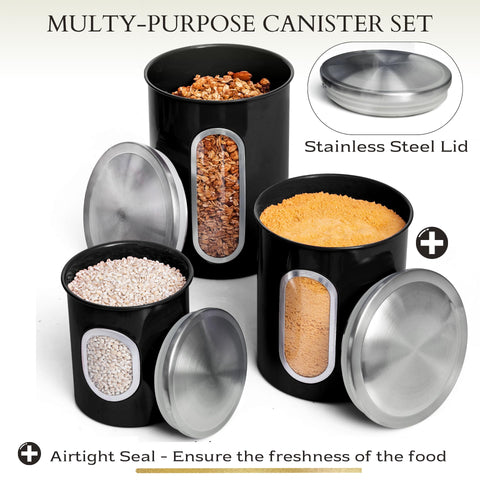 Mixpresso large 27 oz canister stores coffee beans on the counter with easy access.