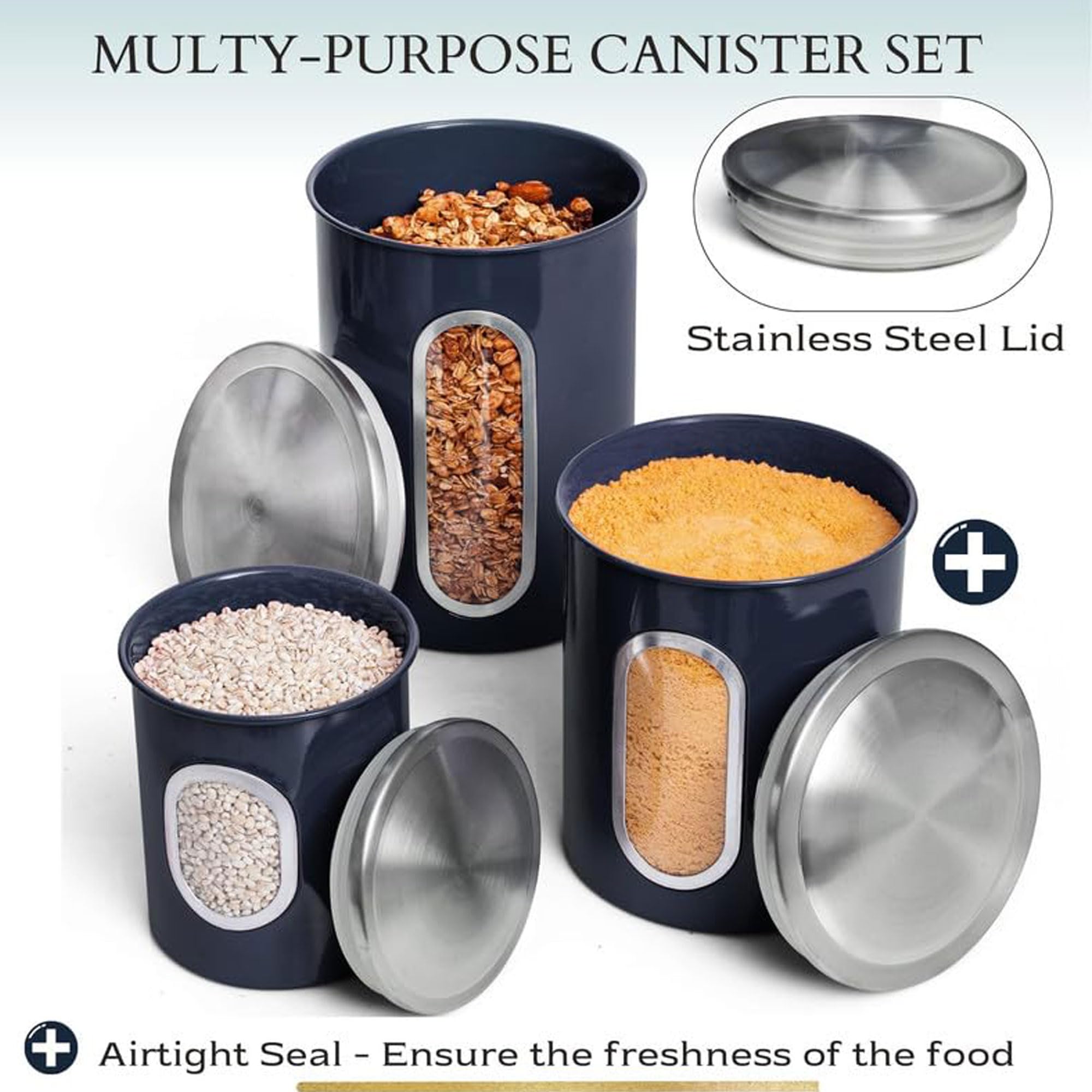 Mixpresso 21 oz medium canister fits cereals or rice.
