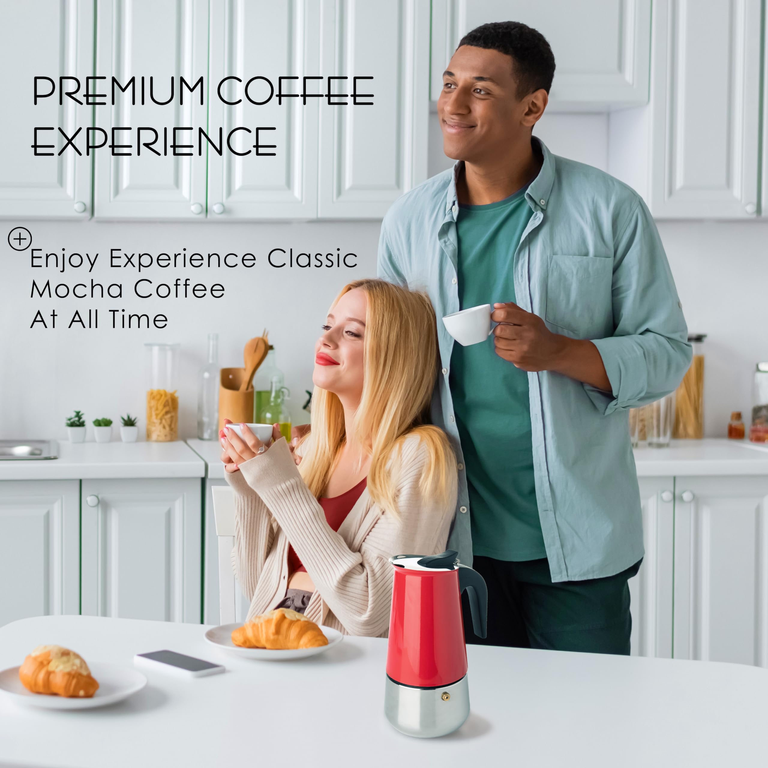 Mixpresso Red 9-Cup Greca espresso pot brew on medium heat for balanced flavor