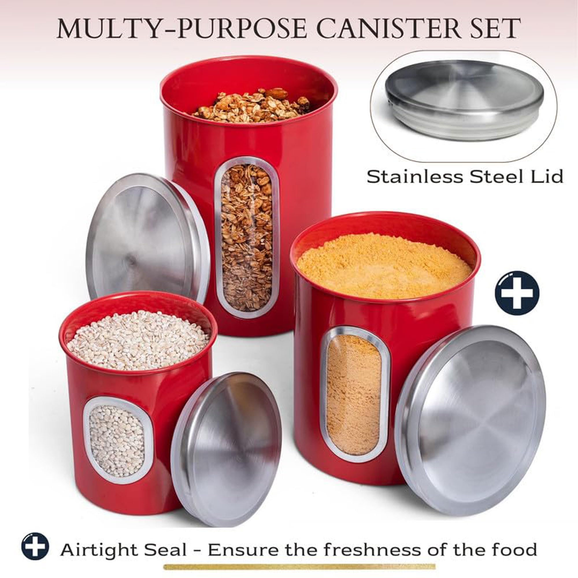 Mixpresso airtight lids ensure freshness for cereals and other dry foods.