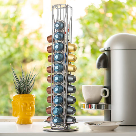 Mixpresso space-saving counter rack fits compact kitchens and small offices.