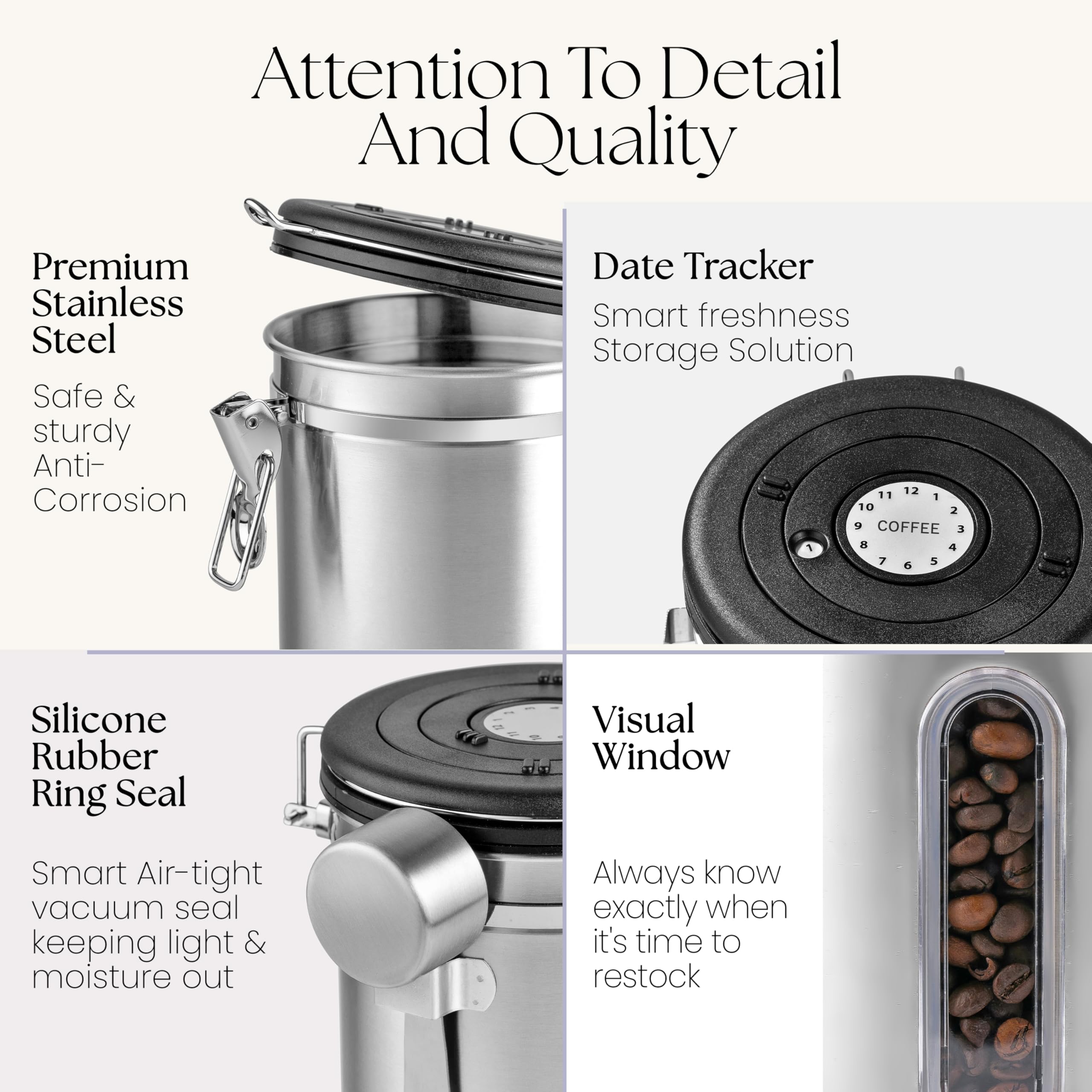 Mixpresso stainless steel airtight clamp seal preserves aroma
