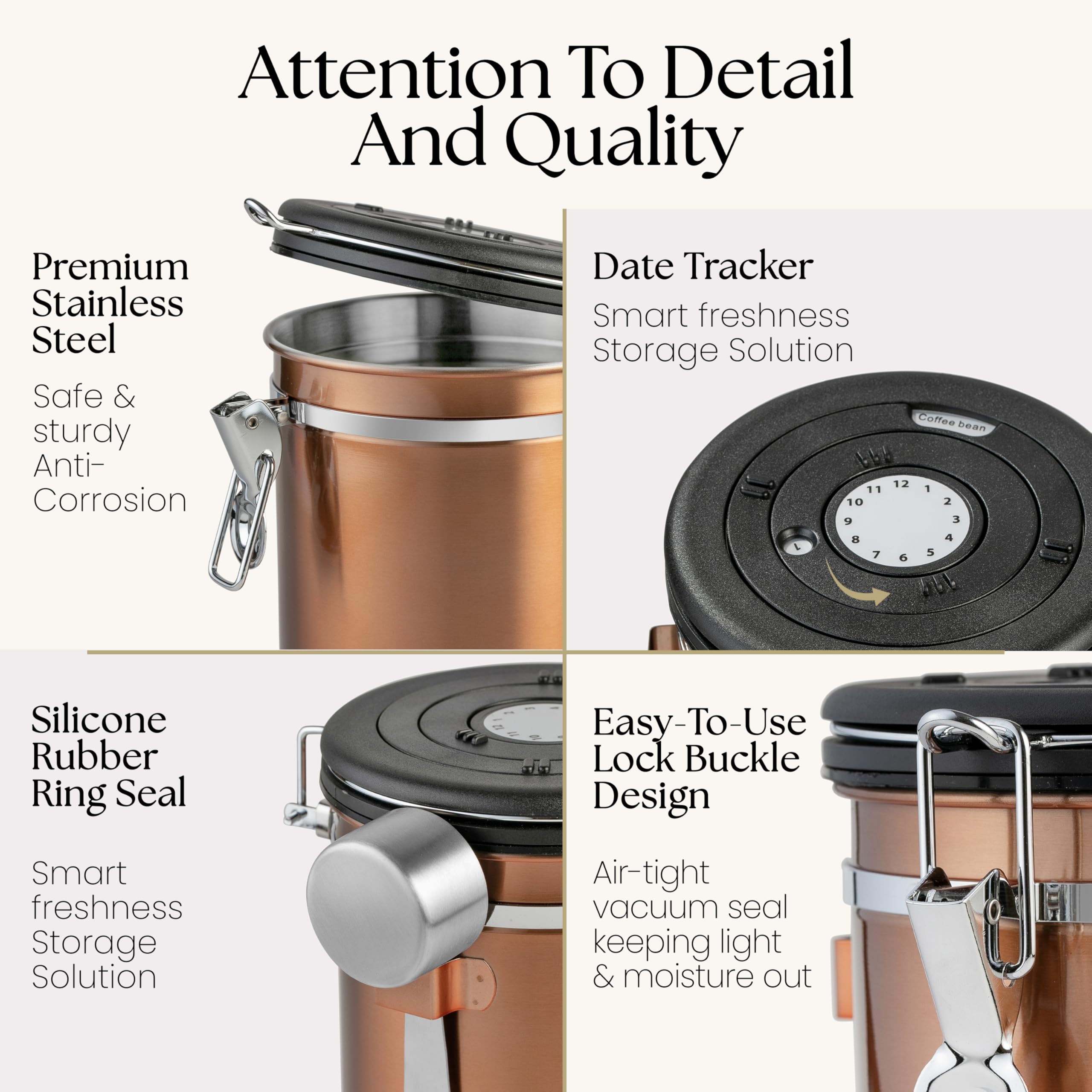 Stainless steel container with silicone gasket for durable storage.