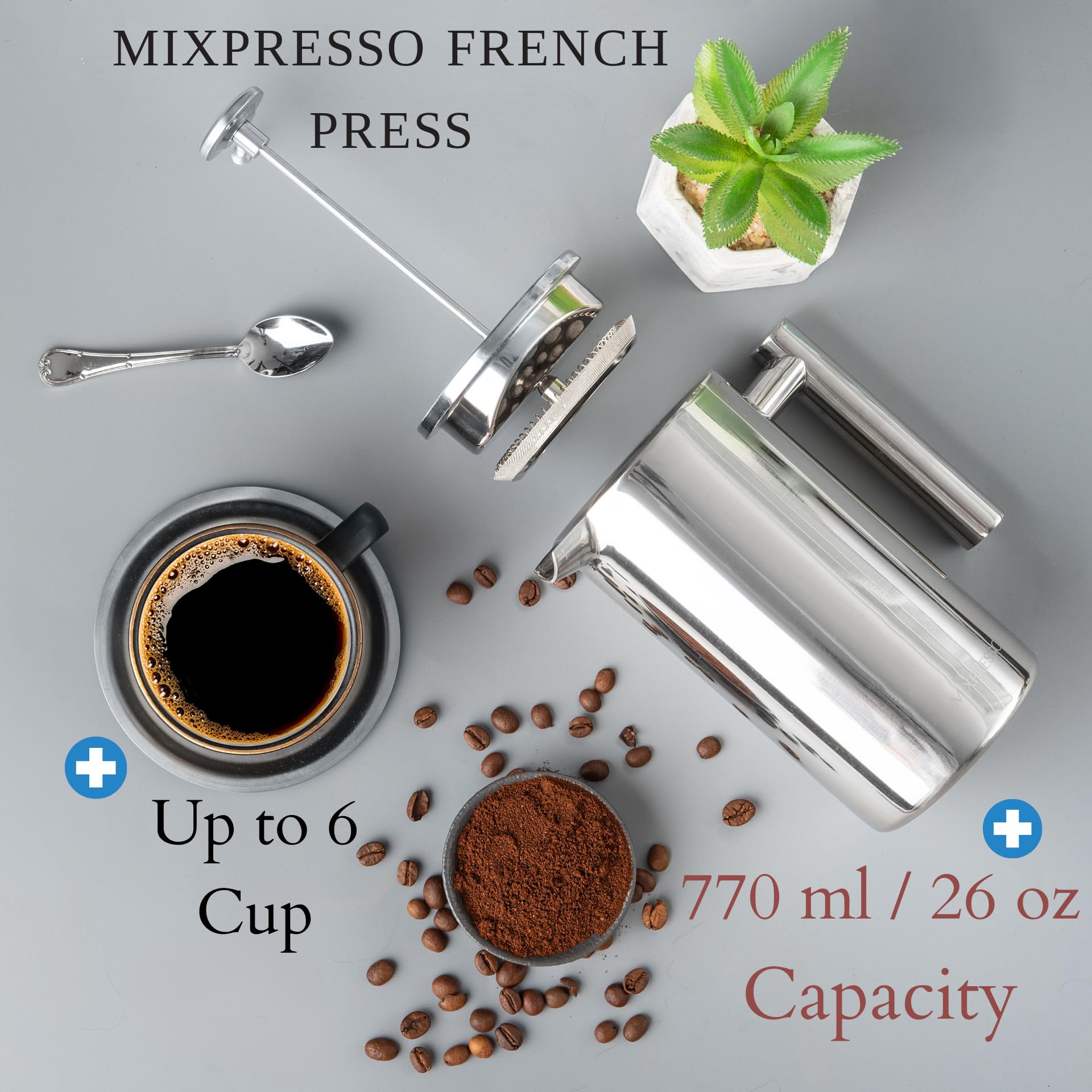Triple-layer micro mesh filter by Mixpresso for smoother coffee