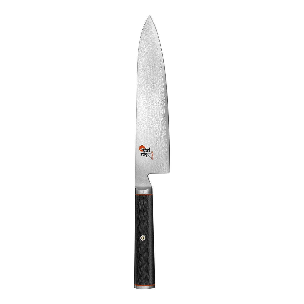 MIYABI Kaizen 8-Inch knife blade close-up showing sharp, precise edge for prep.