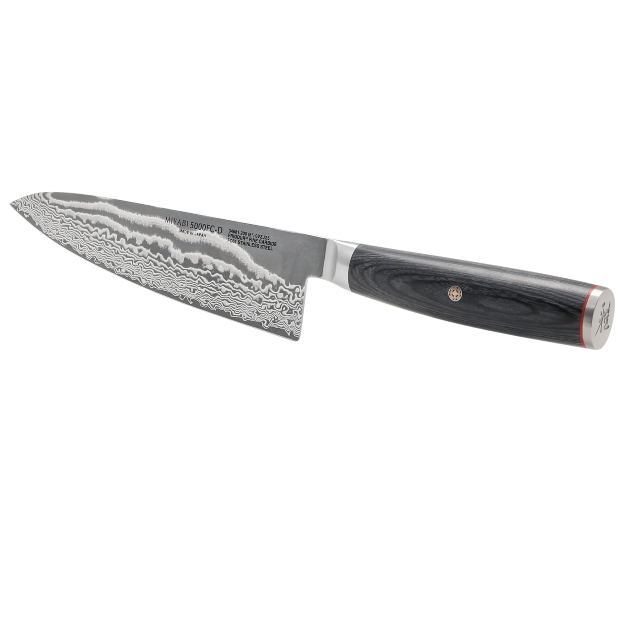 Miyabi Kaizen II pakkawood handle adds balance and elegance to prep.