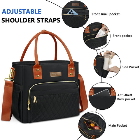 MIYCOO generous main compartment holds two lunch boxes.