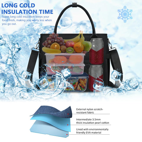 MIYCOO lunch bag interior with multiple compartments for organization