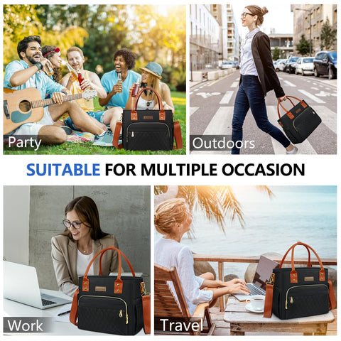 MIYCOO reinforced top handle and removable strap support versatile carrying.