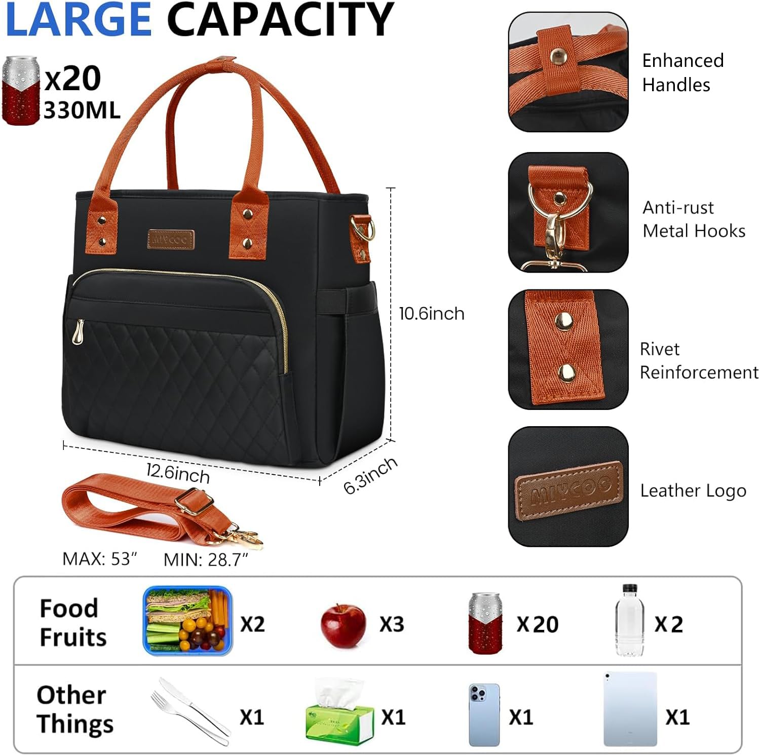 MIYCOO side pocket fits a water bottle securely.