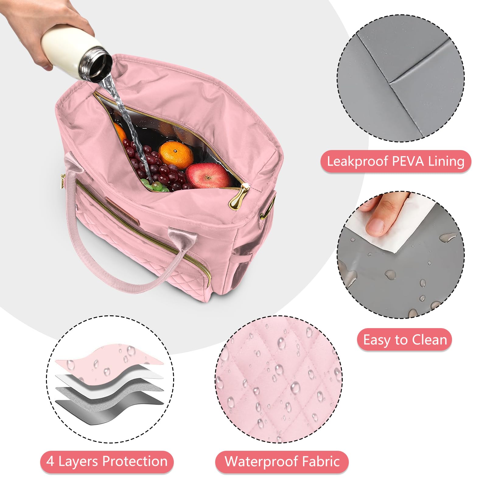 MIYCOO lunch bag triple insulation maintains temperature for hours