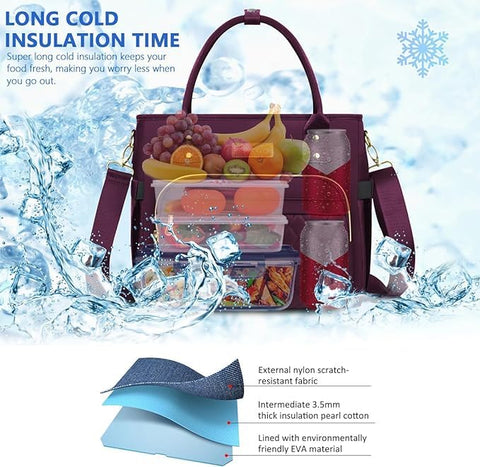 MIYCOO lunch bag waterproof fabric protects contents from splashes