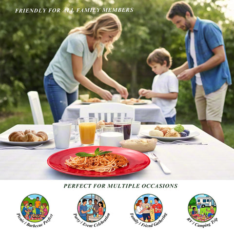 MIYOPESI plates are perfect for gatherings, parties, and outdoor dining.