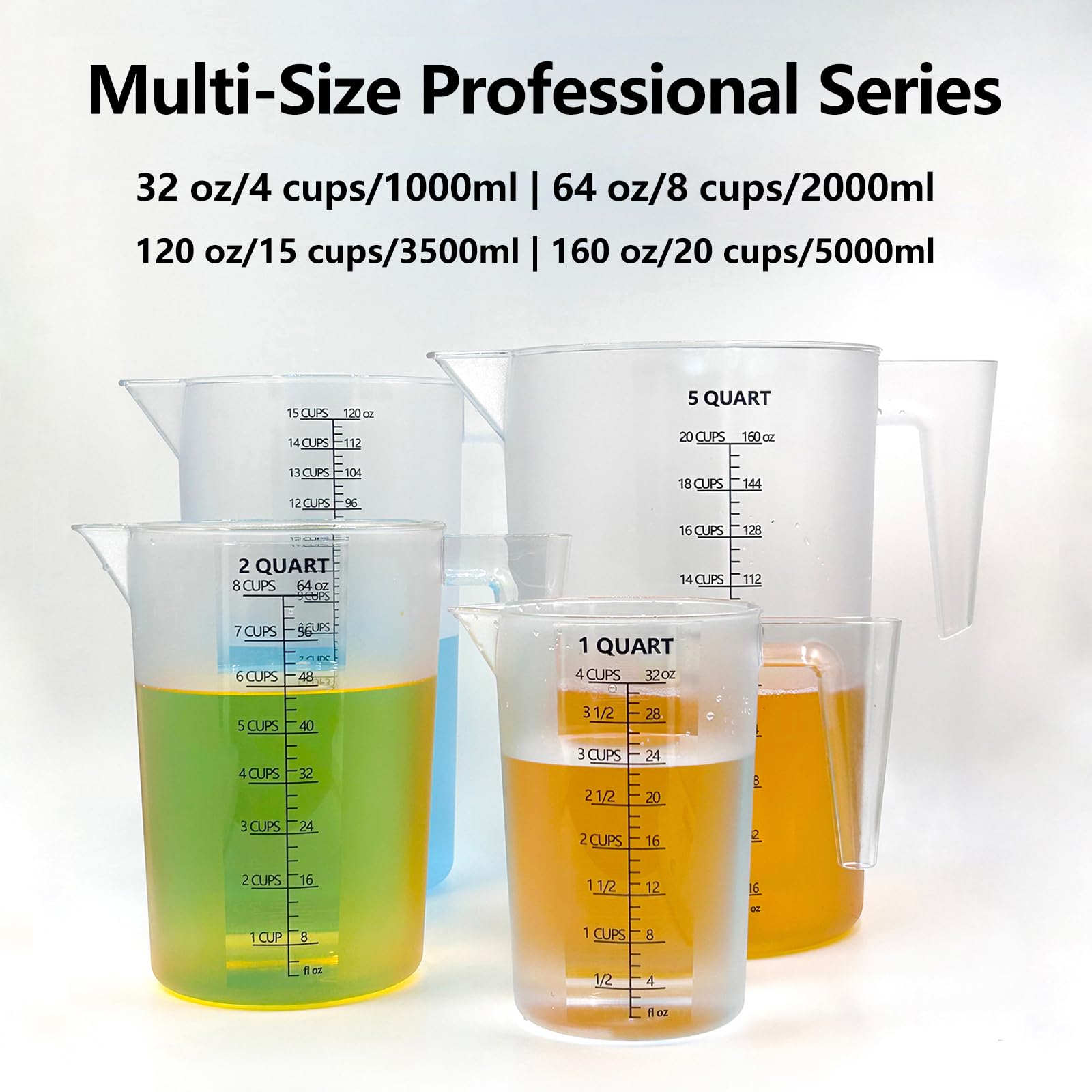 MiziDo measuring cup with ergonomic non-slip handle for spill-free pouring.