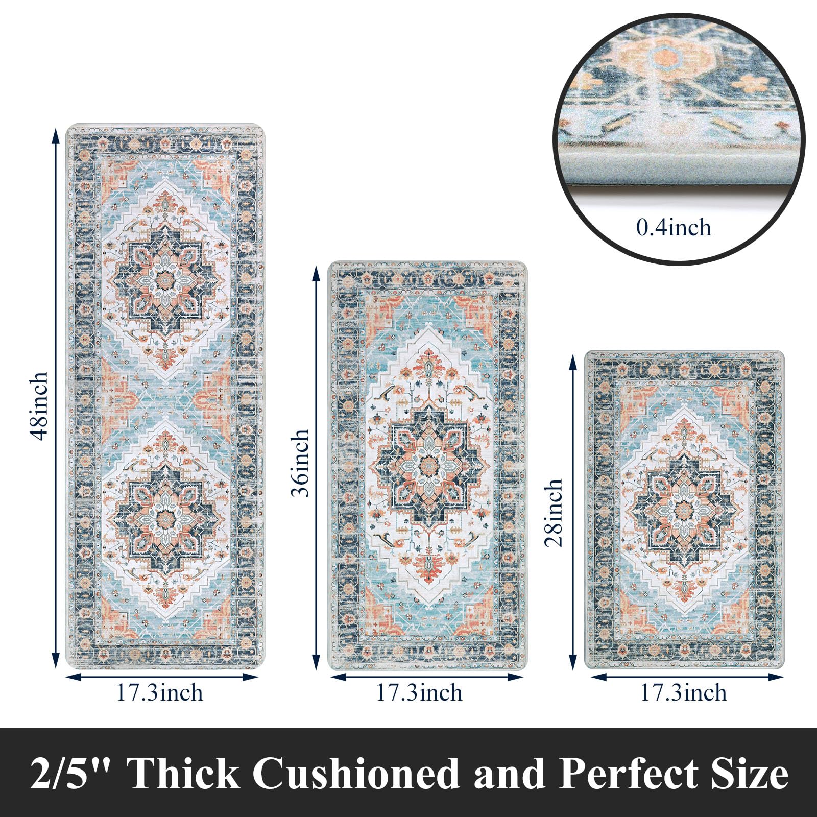 MJIAHOMDEC anti-fatigue mat ergonomic design reduces strain during meal prep